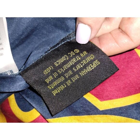 Superman DC Comics Robe Mens One Size Silk‎ Kimono 1999 Belt Vintage - Picture 11 of 11